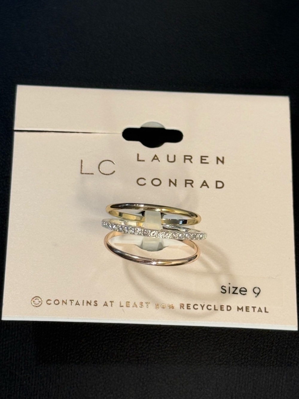 Tri Tone Stackable Rings - Picture 2 of 3